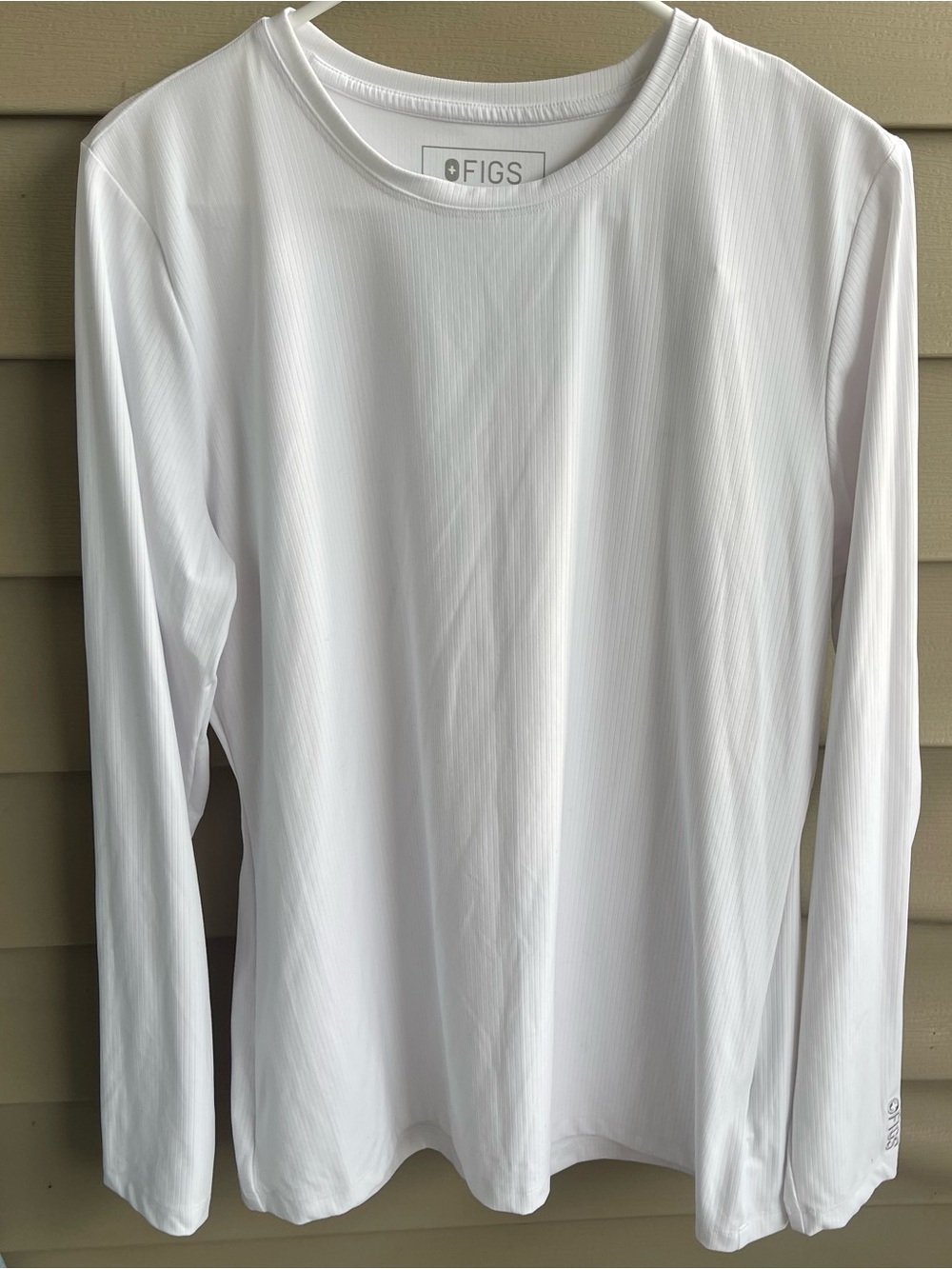 FIGS Ribbed Longleeve Underscrub Top 1000829 White Size XL Career Nurse NWT
